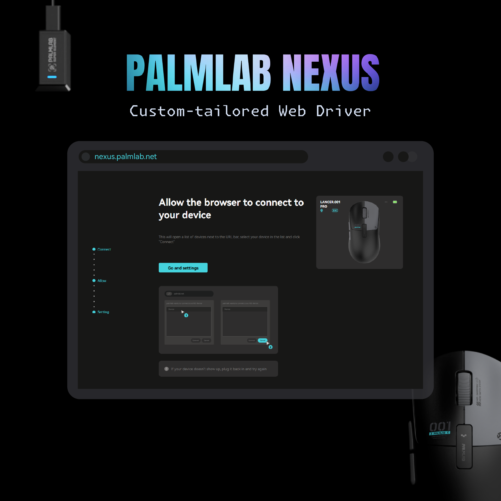 PALMLAB Lancer.001 PRO 8K Wireless Gaming Mouse